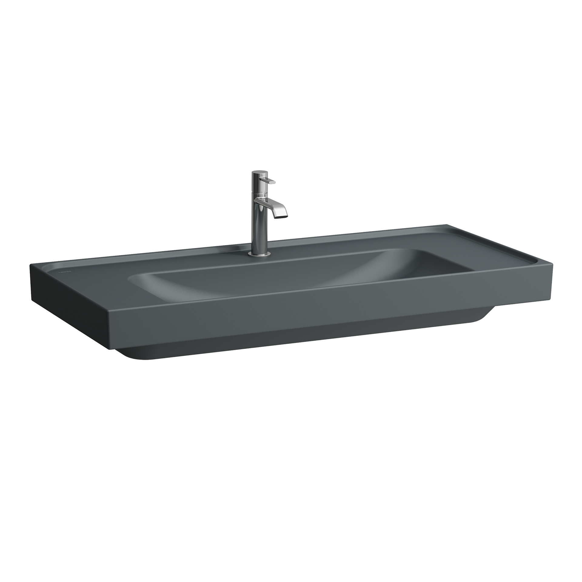 Bild von Laufen, Waschbecken, Meda Aufsatzwaschtisch, geschliffen, Ablage beidseitig, 1000x460mm, 2 Hahnlöcher, ohne Über (1070 mm, 205 mm)