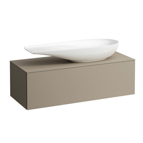 Bild von LAUFEN ILBAGNOALESSI Schubladenelement, Ausschnitt rechts, 120x50x37cm, zu WT-Schale H81897 4, H430323097, Farbe: Perlbeige
