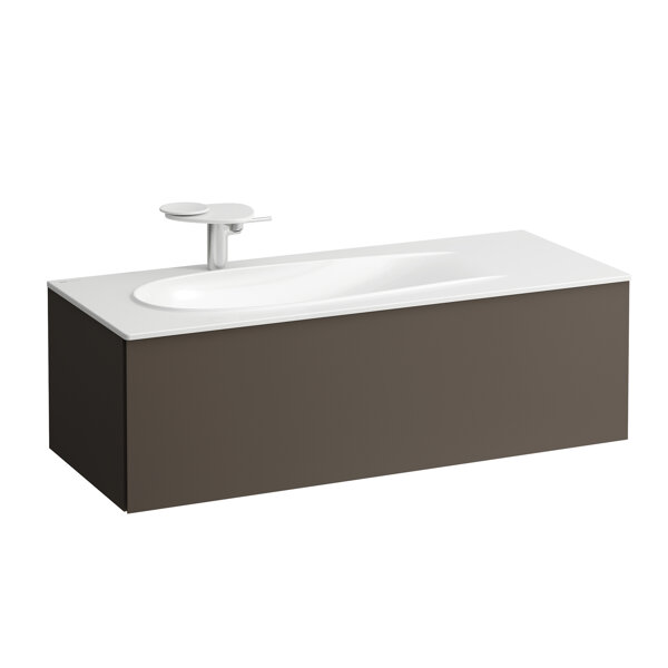 Bild von LAUFEN ILBAGNOALESSI Waschtischunterbau, Siphonausschnitt links, 1195x490x365mm, 1 Schublade, H430441097, Farbe: Dunkelbraun