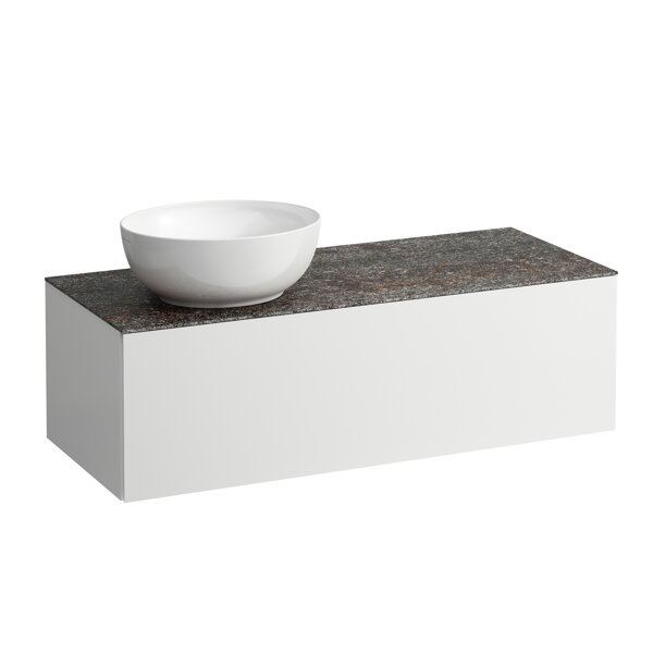 Bild von LAUFEN ILBAGNOALESSI Schubladenelement, Steinplatte Marrone Naturale, Ausschnitt links, 120x50x37cm, zu WT-Schale H81897 5, H432312097, Farbe: Multicolor
