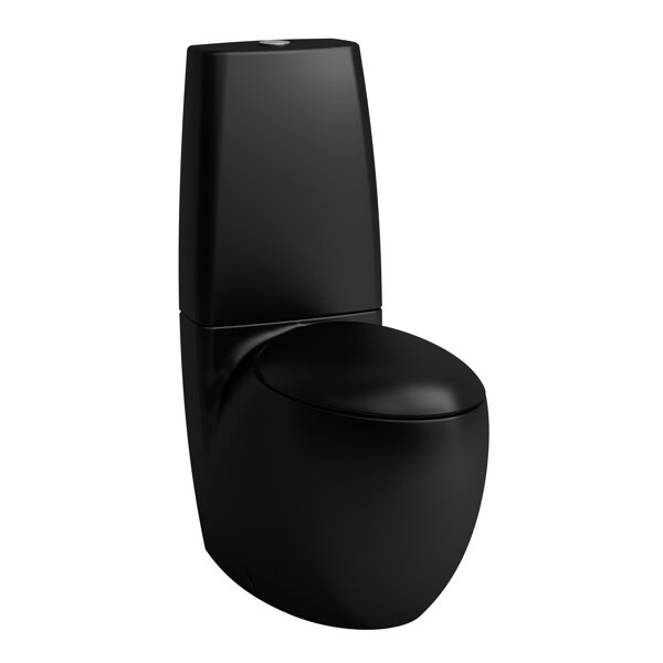 Bild von Laufen Il Bagno Alessi One Stand-WC, Tiefspüler, spülrandlos, Abgang senkrecht/waagrecht, 720x395x415mm, H822971, Farbe: Schwarz Matt
