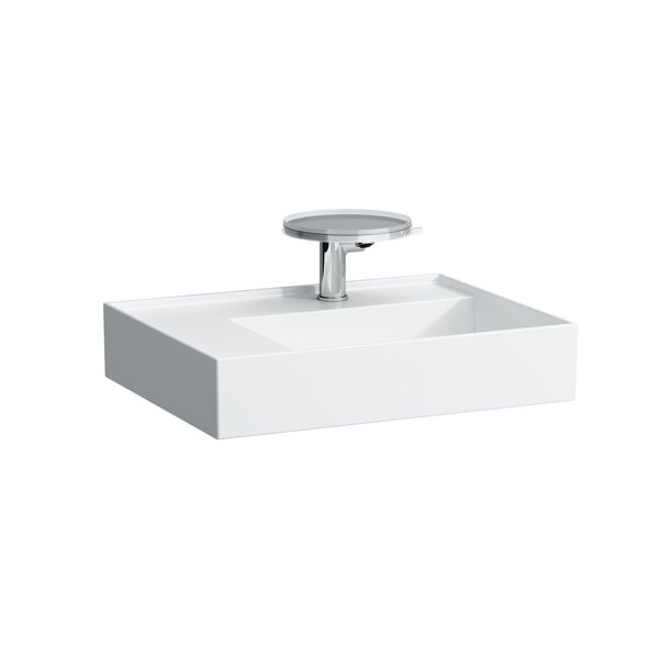 Bild von Laufen Kartell Waschtisch, Ablage links, ohne Hahnloch, ohne Überlauf, 600x460mm, H810335, Farbe: Weiß mit LCC Active