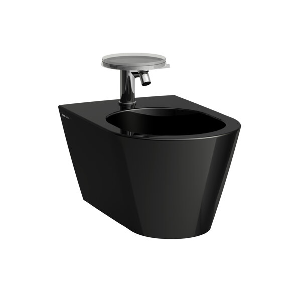 Bild von Laufen Kartell Wand-Bidet, 1 Hahnloch, 370x545x430mm, H830331, Farbe: Schwarz glänzend