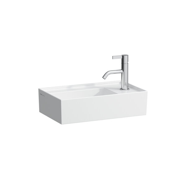 Bild von Laufen Kartell Handwaschbecken, Armaturenbank rechts, unterbaufähig, 1 Hahnloch, ohne Überlauf, 460x280mm, H815334, Farbe: Weiß