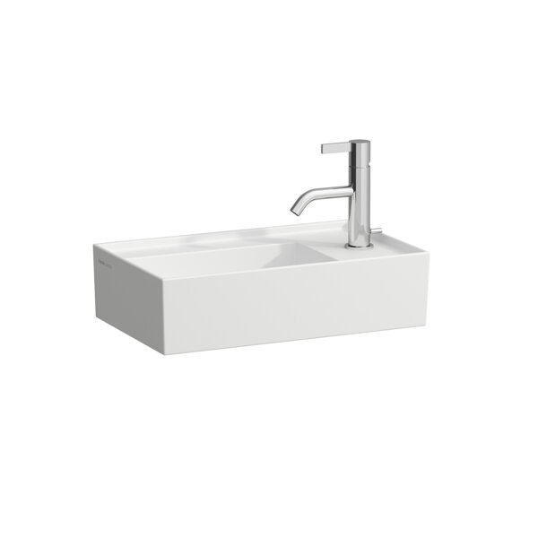 Bild von Laufen Kartell Handwaschbecken, Armaturenbank rechts, unterbaufähig, ohne Hahnloch, ohne Überlauf, 460x280mm, H815334, Farbe: Snow (weiß matt)
