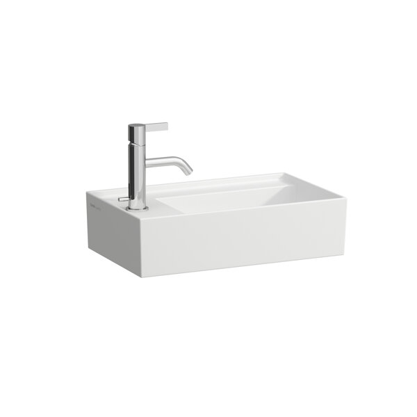 Bild von Laufen Kartell Handwaschbecken, Armaturenbank links, unterbaufähig, 1 Hahnloch, ohne Überlauf, 460x280mm, H815335, Farbe: Snow (weiß matt)