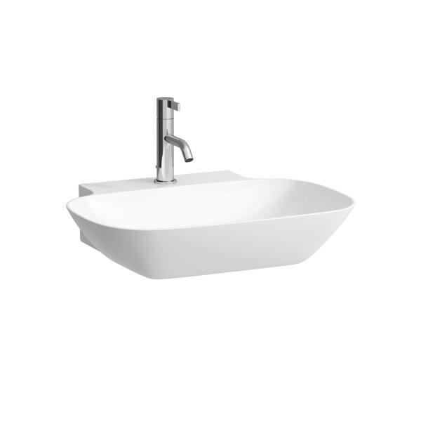 Bild von Laufen INO Aufsatzwaschtisch, 1 Hahnloch, ohne Überlauf, Unterseite geschliffen, 560x450mm, H816302, Farbe: Weiß mit LCC