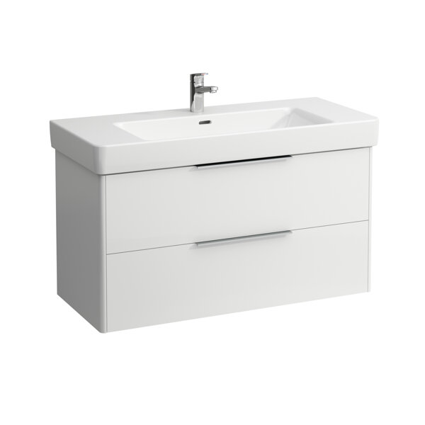 Bild von Laufen Base Waschtischunterschrank, 2 Schubladen, 1010x440x530mm, für Waschtisch H813966, H402452110, Farbe: Snow (weiß matt)