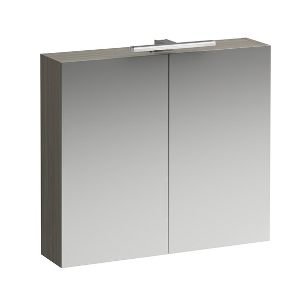 Bild von LAUFEN BASE Spiegelschrank 800 mm, 2 Türen, LED- Licht Element, Farbe: Ulme hell