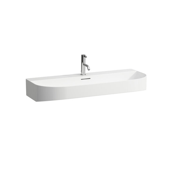 Bild von LAUFEN Aufsatzwaschtisch SONAR, 1 Hahnloch, mit Überlauf 1000x420 , geschliffen LCC weiß, H81634740 H8163474001041