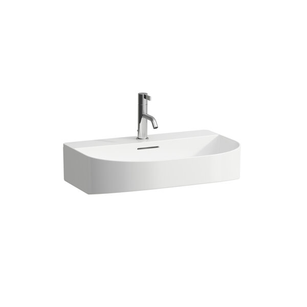 Bild von Laufen Sonar Waschtisch unterbaufähig, 3 Hahnlöcher, mit Überlauf, 600x420mm, H810342, Farbe: Weiß