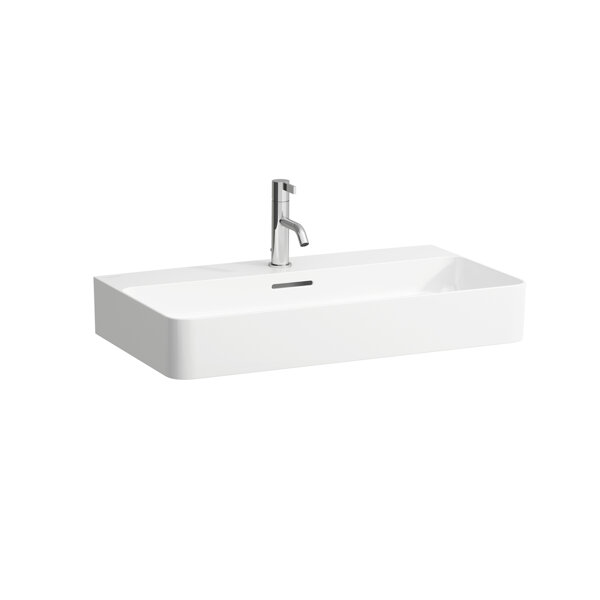 Bild von Laufen VAL Waschtisch, unterbaufähig, 1 Hahnloch, mit Überlauf, 750x420mm, H810285, Farbe: weiss matt