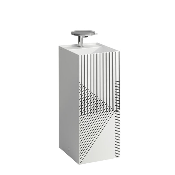 Bild von LAUFEN Waschtisch, freistehend Kartell 2 HL, ohne Überlauf 375x435x900 Liniennetz, grau, H811331D018 H811331D018151