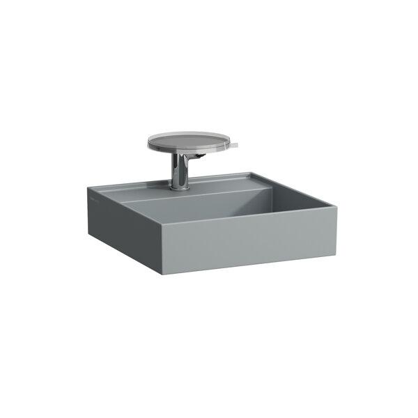 Bild von Laufen Kartell Handwaschbecken, unterbaufähig, 1 Hahnloch, ohne Überlauf, 460x460mm, H815331, Farbe: Graphit matt