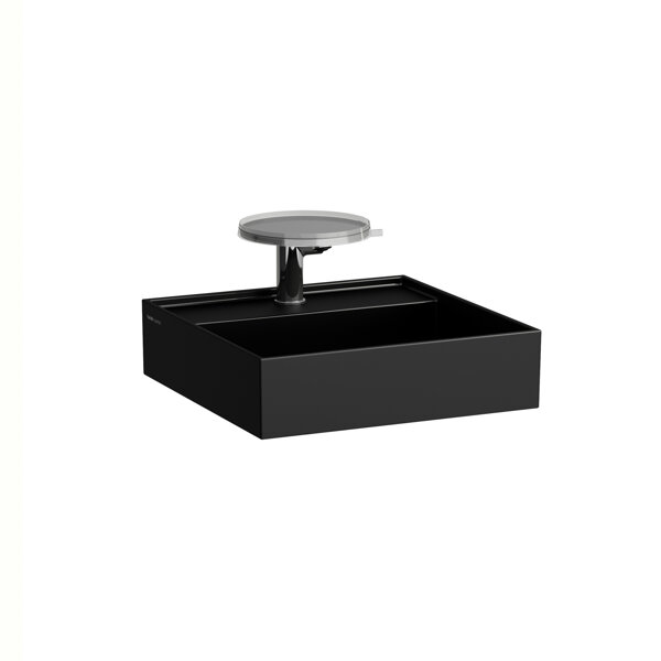 Bild von Laufen Kartell Handwaschbecken, unterbaufähig, ohne Hahnloch, ohne Überlauf, 460x460mm, H815331, Farbe: Schwarz Matt