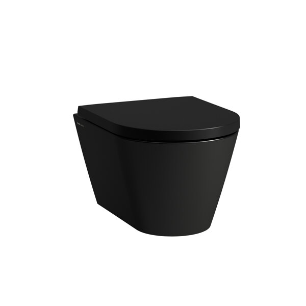 Bild von Laufen Kartell Wand-WC COMPACT, Tiefspüler, spülrandlos, 490x370x285mm, H820333, Farbe: Schwarz Matt