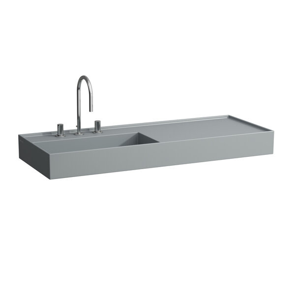 Bild von Laufen Kartell Waschtisch, unterbaufähig, Ablage rechts, ohne Hahnloch , ohne Überlauf, 1200x460mm, H813332, Farbe: Graphit matt