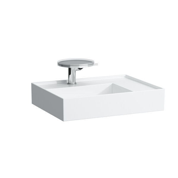 Bild von LAUFEN Aufsatz-Waschtisch Kartell 460x600x150, 2 Hl., ohne Überlauf, geschliffen Ablage rechts, weis H8183340008151
