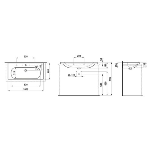 Bild von LAUFEN Aufsatz-Waschtisch LUA 460x1000x180 – Eleganz und Funktionalität vereint