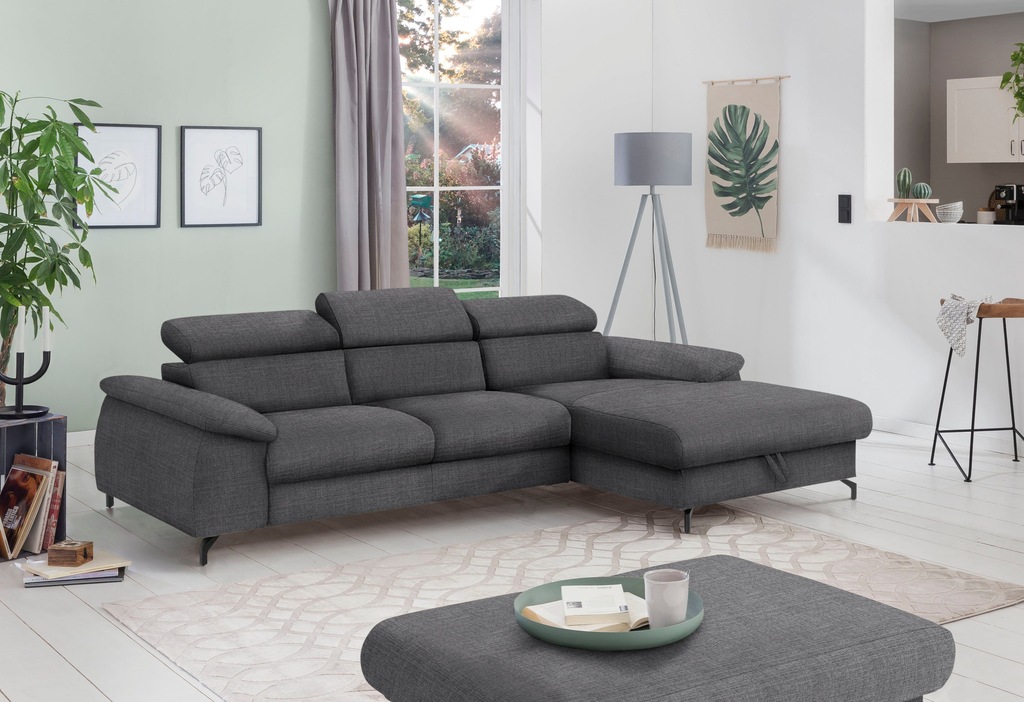 Bild von COTTA Polstergarnitur "Komaris", (Set), Set: bestehend aus Ecksofa und Hocker, frei im Raum stellbar