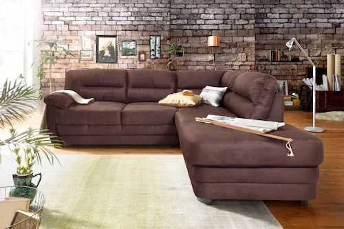 Bild von COTTA Polstergarnitur "Royale", (Set), bestehend aus Ecksofa & Hocker, optional mit Bettfunktion und -kasten