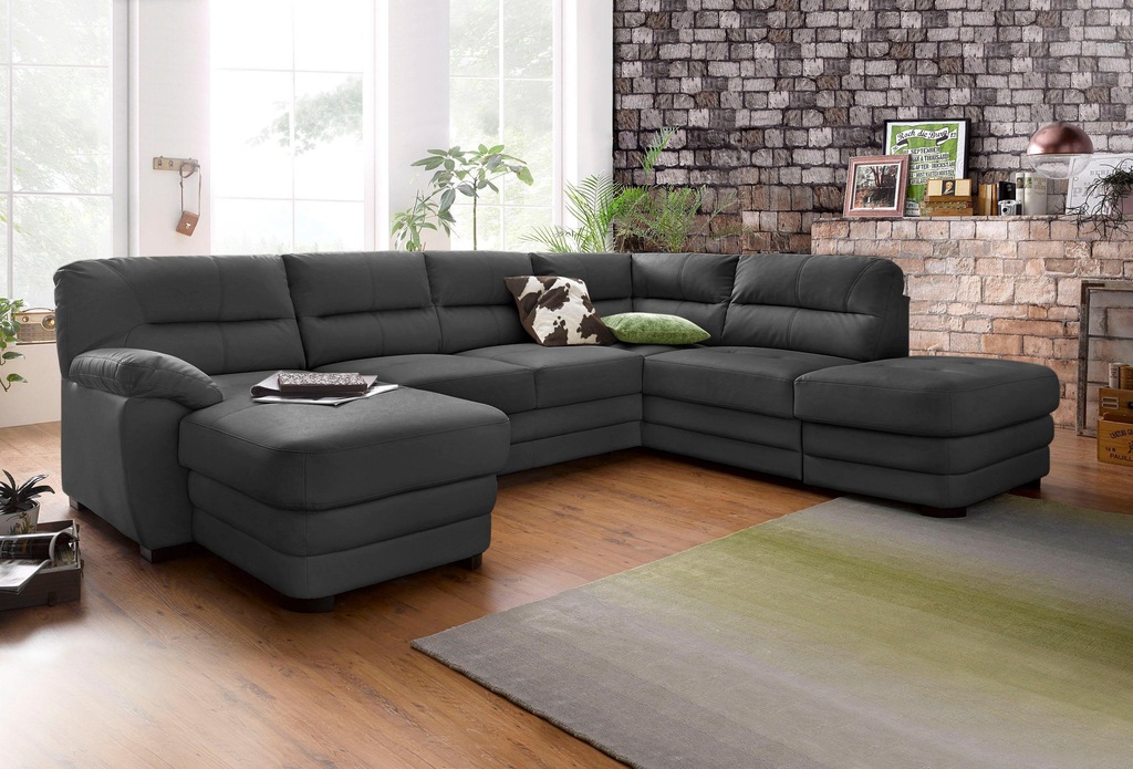 Bild von COTTA Polstergarnitur "Royale", (Set), Set: bestehend aus Wohnlandschaft und Hocker, wahlweise Bettfunktion