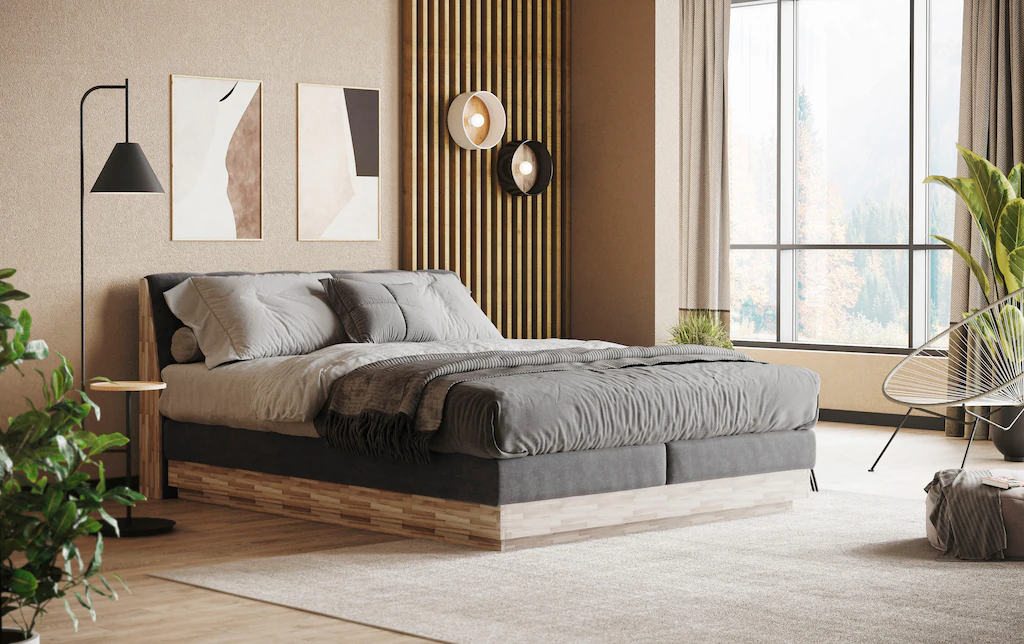Bild von Home affaire Boxspringbett "Naome", Boxspringbett, Inklusive Topper