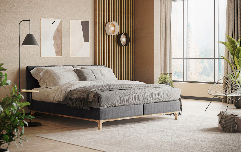 Bild von Home affaire Boxspringbett "Chanly", Boxspringbett, Inklusive Topper