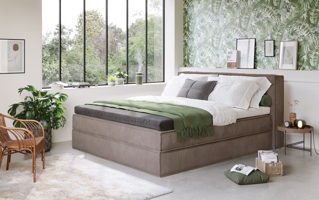 Bild von Home affaire Boxspringbett "Sacy", Boxbett inkl. Topper, 2 Matratzen, Härtegrade H2, H3 und H4 wählbar