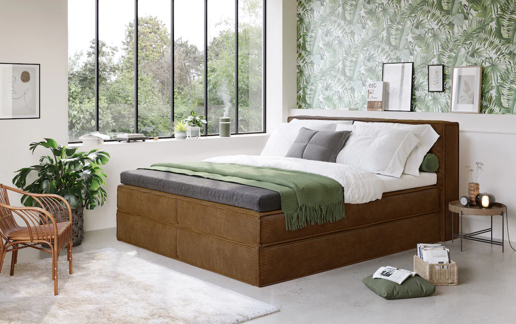 Bild von Home affaire Boxspringbett "Sacy", Boxbett inkl. Topper, 2 Matratzen, Härtegrade H2, H3 und H4 wählbar