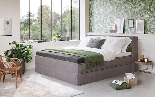 Bild von Home affaire Boxspringbett "Sacy", Boxbett inkl. Topper, 2 Matratzen, Härtegrade H2, H3 und H4 wählbar