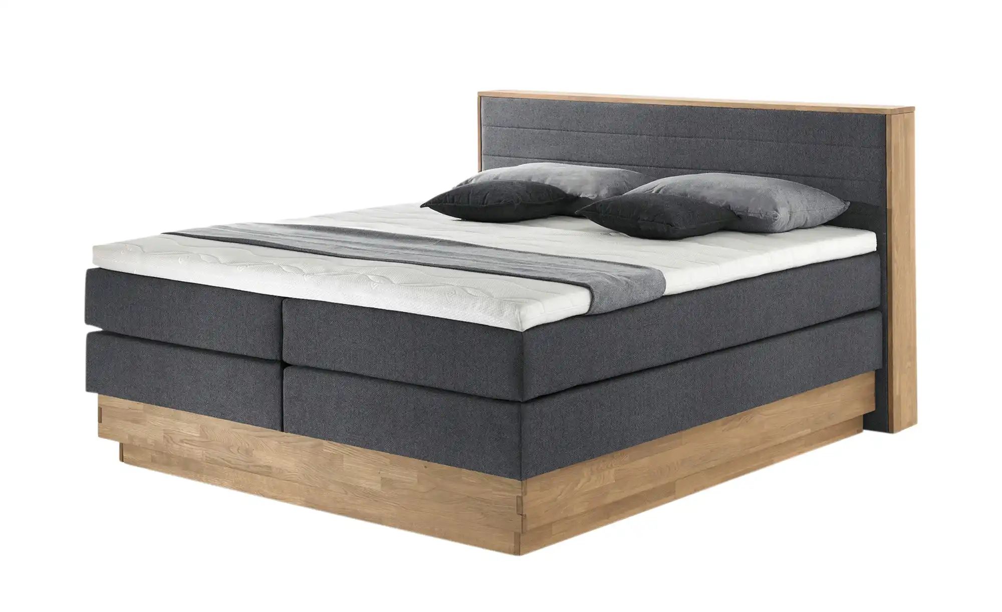 Bild von uno Massivholz-Boxspringbett mit Bettkasten Morgan ¦ grau ¦ Maße (cm): B: 184 H: 113 Betten > Komfortbetten - Höffner