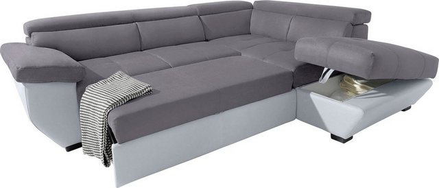 Bild von COTTA Polstergarnitur "Speedway", (Set), Set: bestehend aus Ecksofa und Hocker, inklusive Kopfteilverstellung