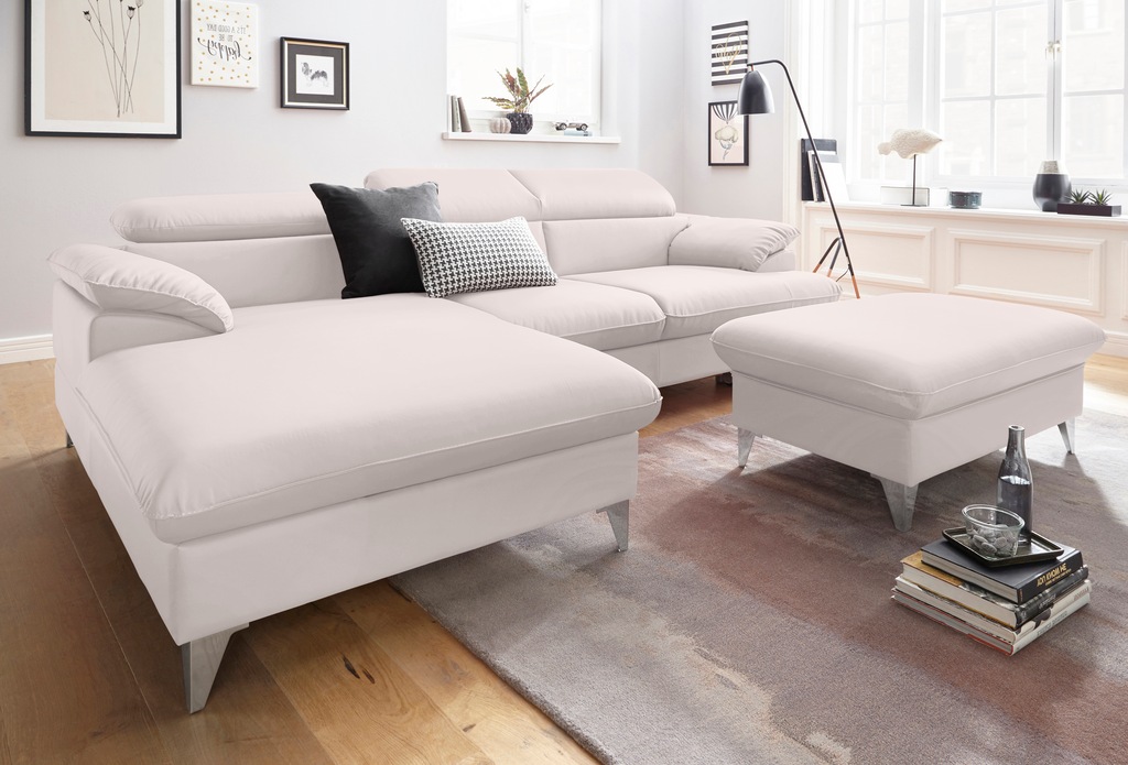 Bild von COTTA Polstergarnitur "Caluso", (2 tlg.), Set: bestehend aus Ecksofa, Hocker, Ecksofa inkl. Kopfteilverstellung