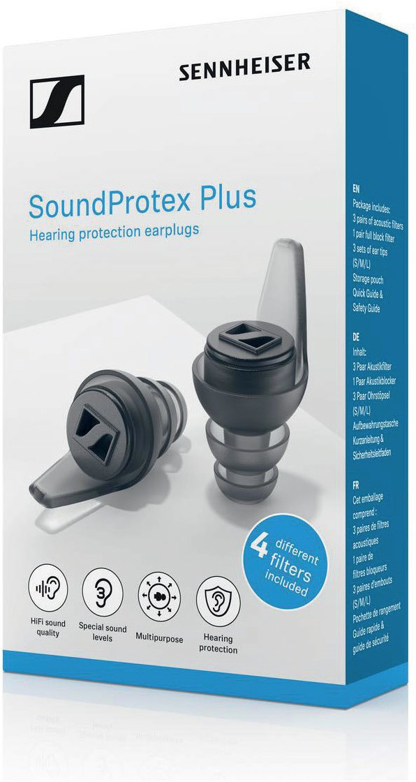 Bild von Sennheiser SoundProtex Plus Gehörschutz-Ohrhörer – Wiederverwendbarer Gehörschutz mit Vier wechselnd aktiven Filtern – High-Fidelity-Sound bei sicherer Lautstärke – Schwarz