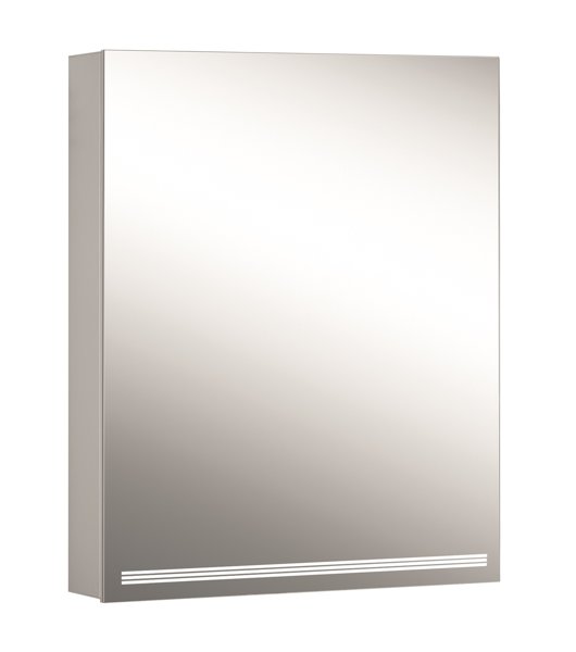 Bild von Schneider GRACELINE LED Lichtspiegelschrank, 1 Tür Anschlag links, 60x70x12cm, 116.461., Ausführung: EU-Norm/Korpus silber eloxiert