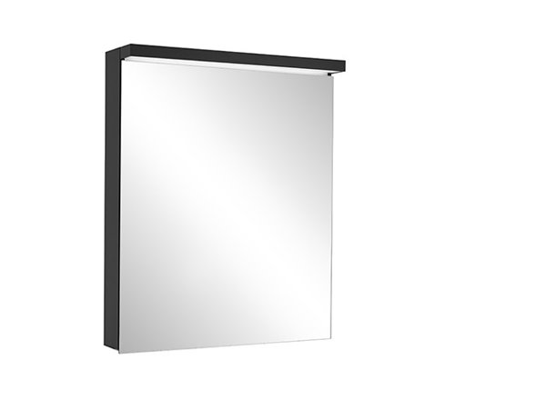 Bild von Schneider ADVANCED Line Ultimate LED Lichtspiegelschrank, 1 Tür Anschlag wechselbar, Steckdose rechts, 49,5x72,6x17,8cm, 188.052., Ausführung: EU-Norm/Korpus schwarz matt