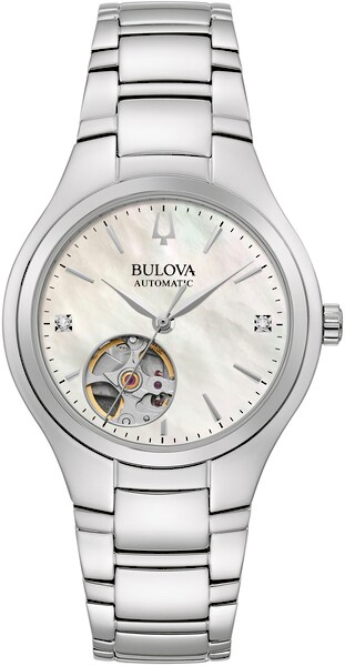 Bild von Bulova Automatikuhr »96P247«, Armbanduhr, Damenuhr, Edelstahlarmband, Perlmuttzifferblatt, Diamant