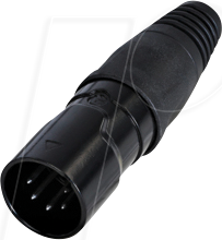 Bild von REAN RCX5M-Z0011 - XLR Kabelstecker 5-polig, IP65, schwarz verchromtes Gehäuse