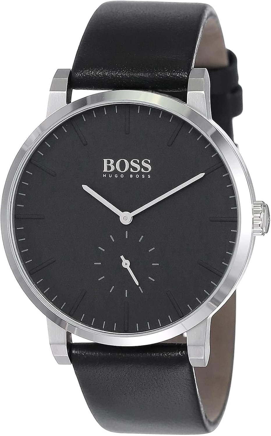 Bild von BOSS Analog Quarzuhr für Herren mit Schwarzes Lederarmband - 1513500