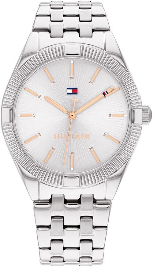 Bild von Tommy Hilfiger Analog Quarzuhr für Damen mit Silbernes Edelstahlarmband - 1782548