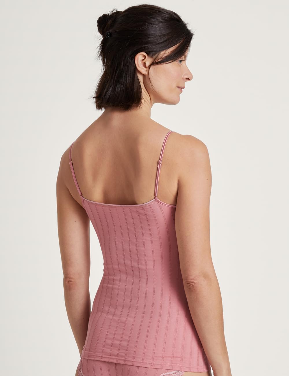 Bild von CALIDA Etude Toujours Spaghetti-Top Damen, verstellbare Träger, edle Nadelstreifen-Optik, mit Swiss+Cotton-Gütesiegel