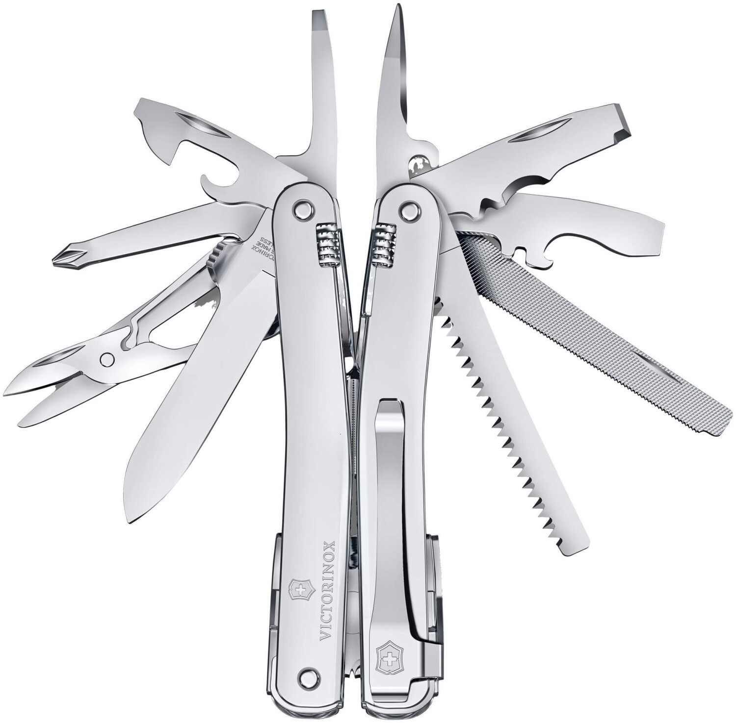 Bild von VICTORINOX Schweizer Taschenmesser Swiss Tool Spirit MX Clip, 24 Funktionen, Multitool inkl. Zange, Schraubendreher, Dosenöffner, Silber