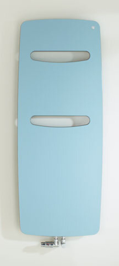 Bild von Zehnder vitalo Design Heizkörper VITK-180-050, 1825x490 mm, Ausführung "cut", mit Anschlussbox EasyFix, Badheizkörper: Weiß RAL 9016