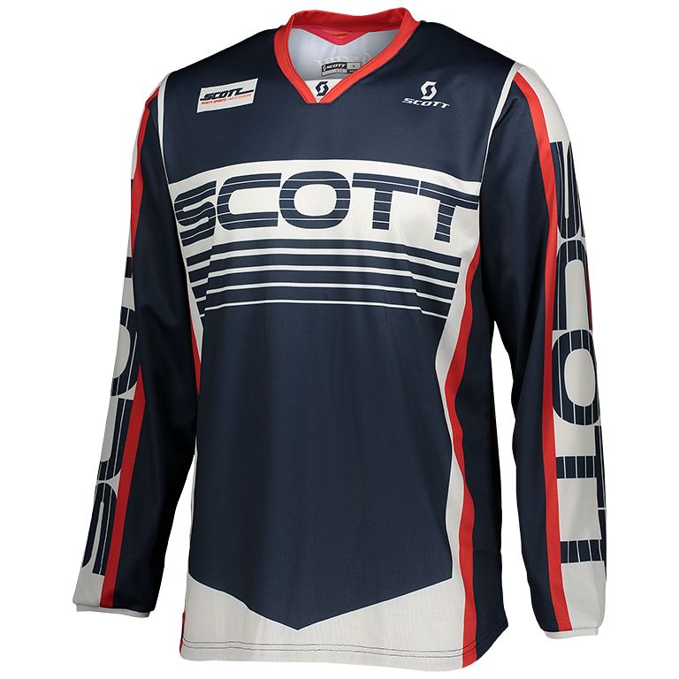 Bild von Scott 350 Race MX Motocross Jersey / DH Fahrrad Trikot blau/weiß/grau 2022 M (48/50)