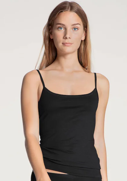 Bild von CALIDA Natural Comfort Spaghetti-Topfür Damen, XXS, Schwarz, Beste Baumwolle, kompromissloser Komfort für jeden Tag