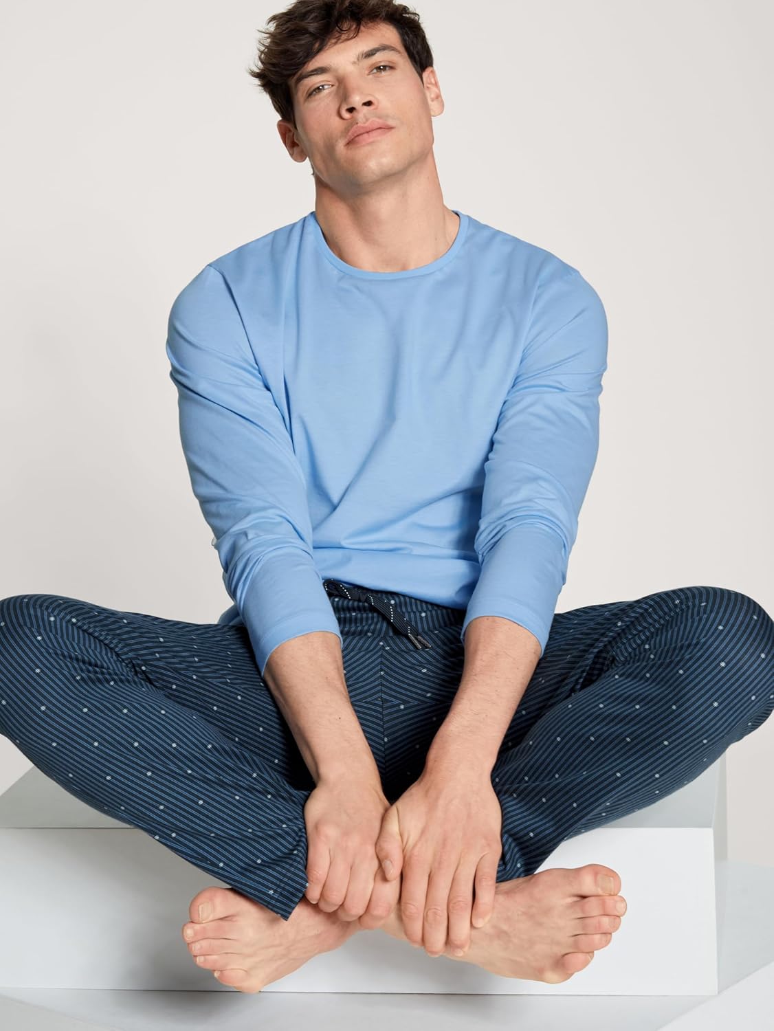 Bild von CALIDA Remix Basic Sleep Pantsfür Herren, M, Blau, Vielfältig kombinierbar für sportlich entspannte Momente