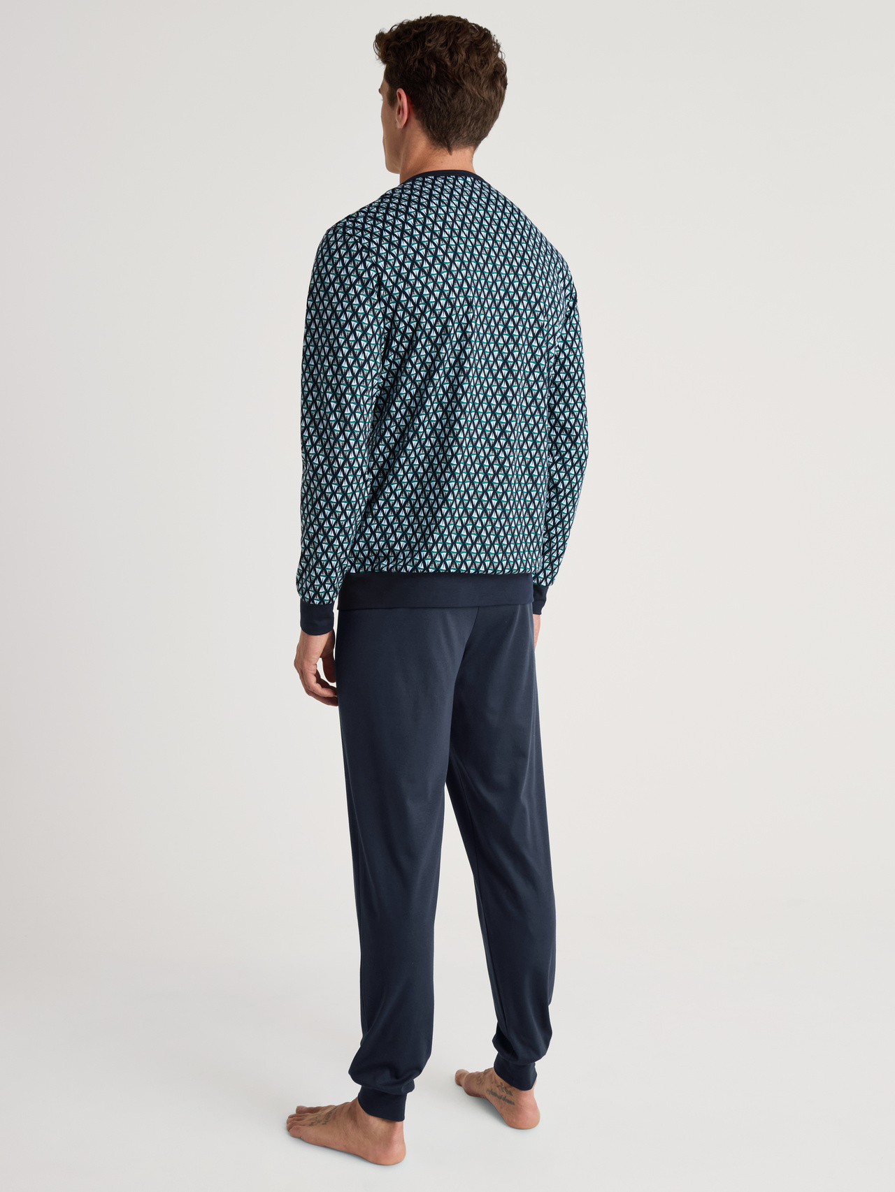 Bild von CALIDA Relax Streamline 2 Bündchen-Pyjamafür Herren, L, Blau, Absoluter Komfort für jede Nacht