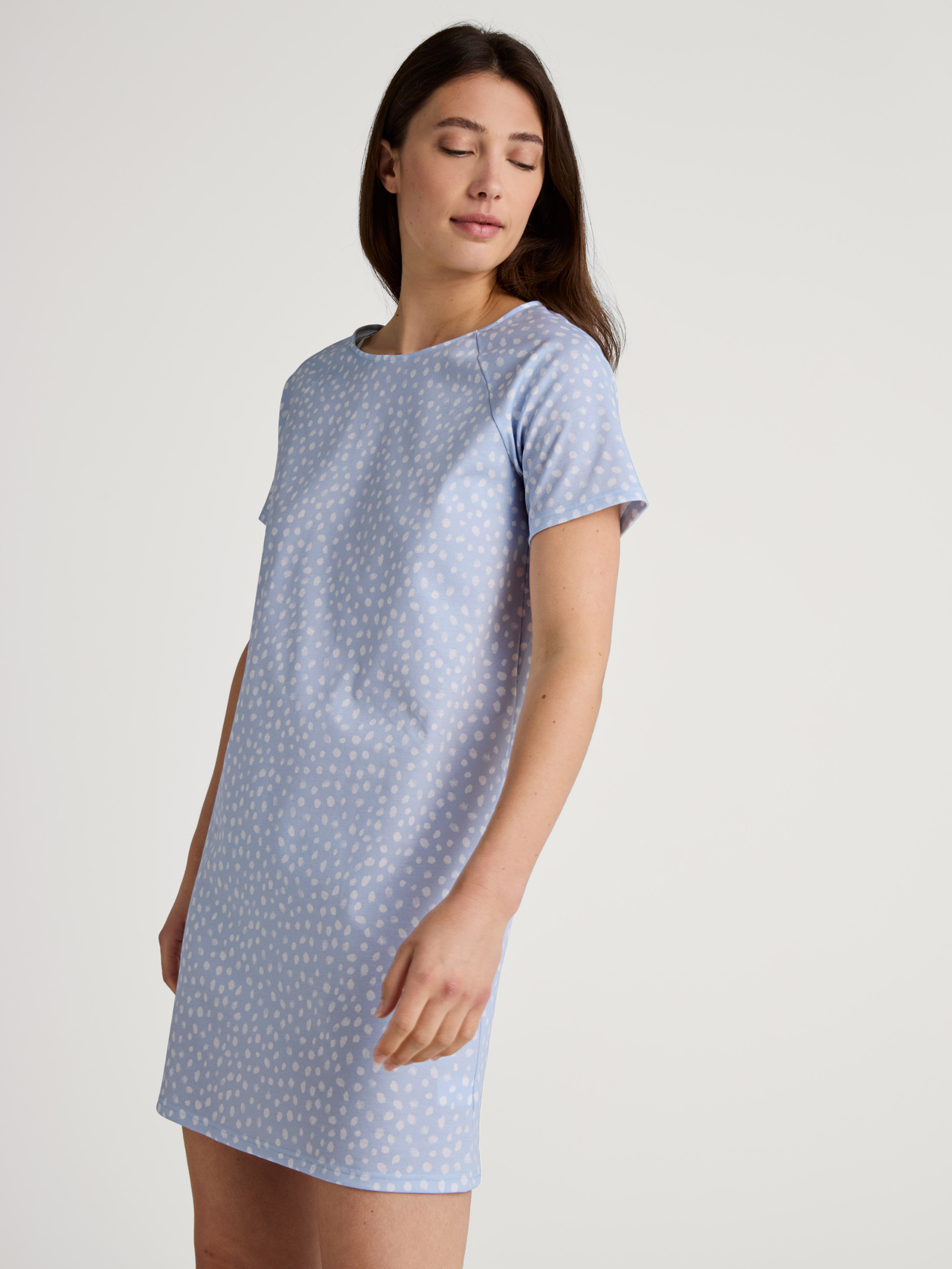 Bild von CALIDA Favourites Sleep Kurzarm-Nachthemd, Länge 90 cmfür Damen, S, Blau, Mit Mix & Match zu Wohlfühlmomenten