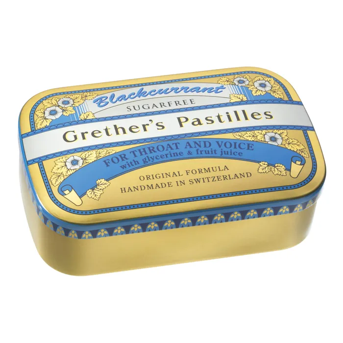 Bild von Grether s Pastilles Blackcurrant zuckerfrei Dose 110 g - Bei Halsschmerzen